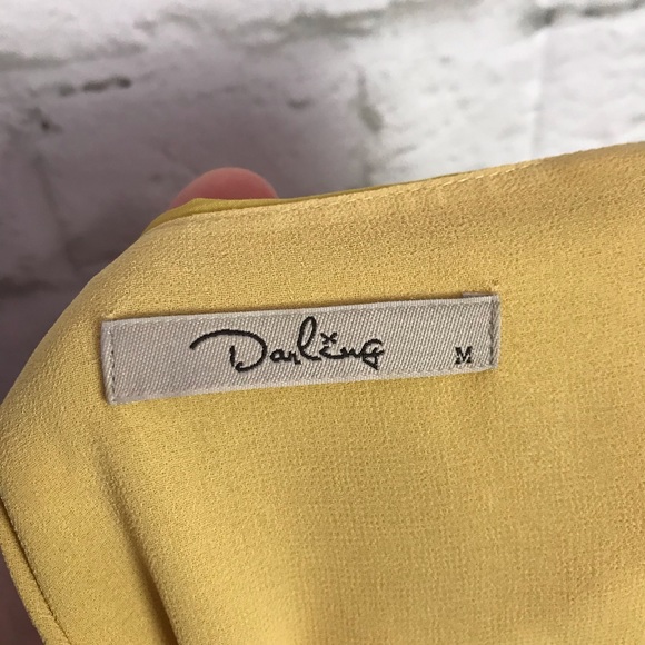 Darling M Mustard Floral Sleeveless Career Dress - Picture 5 of 8